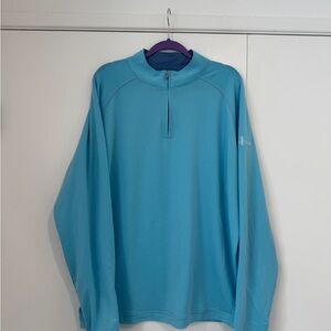 Peter Millar Seaside Men’s XXL Quarter Zip | Light Blue | Crosby Club